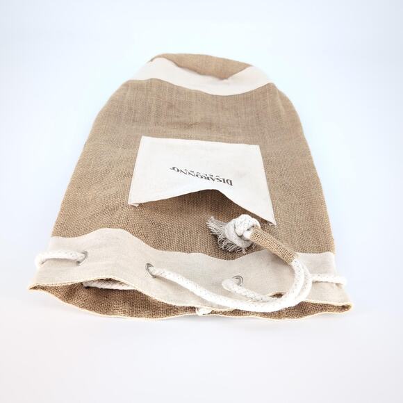 DiSaronno Velvet Cream Canvas Drawstring Bucket Bag / Backpack with Pocket - NEW - Picture 9 of 14